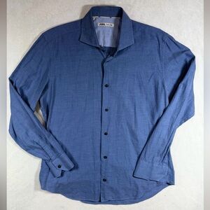 Men's Maurizio Baldassari Made in Italy Blue Size Large Casual Button-Down Shirt